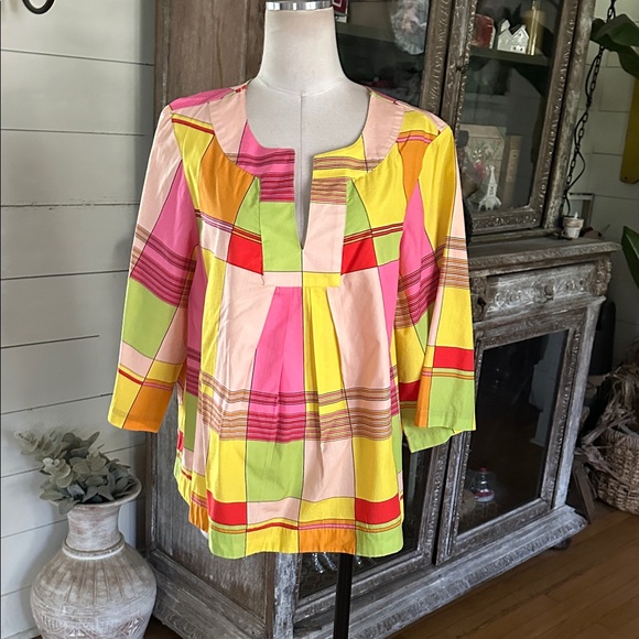 FRANCES VALENTINE COLORFUL 3/4 SLEEVE TOP XL - Picture 1 of 7